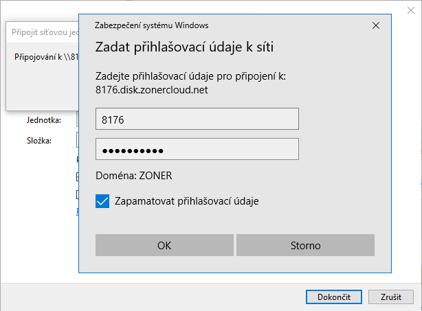 Připojení Windows 10