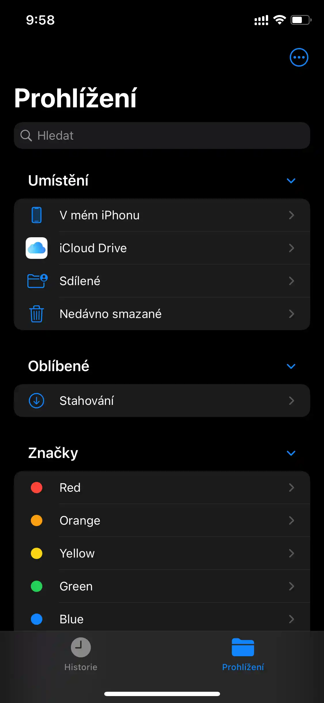 Postup pro připojení do operačního systému Apple iOS a iPadOS