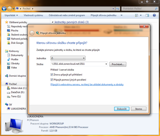 Připojení Windows 8