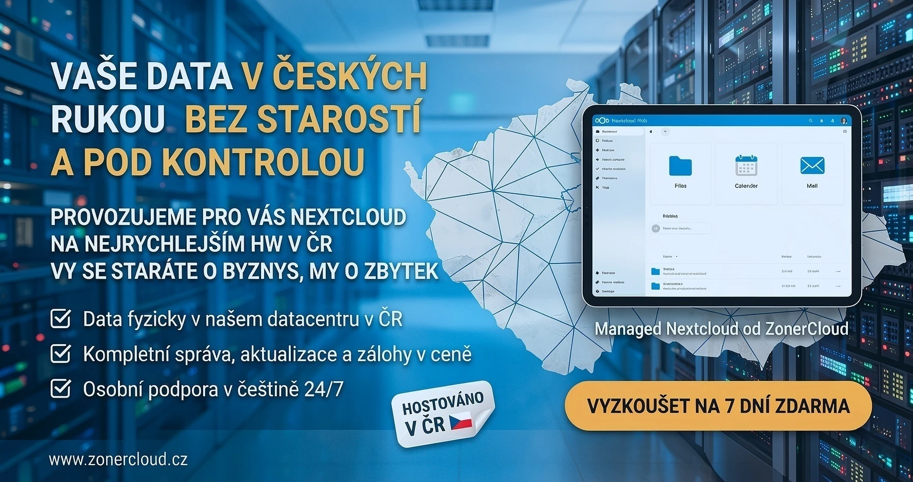 Vyzkoušejte Nextcloud server od ZonerCloudu
