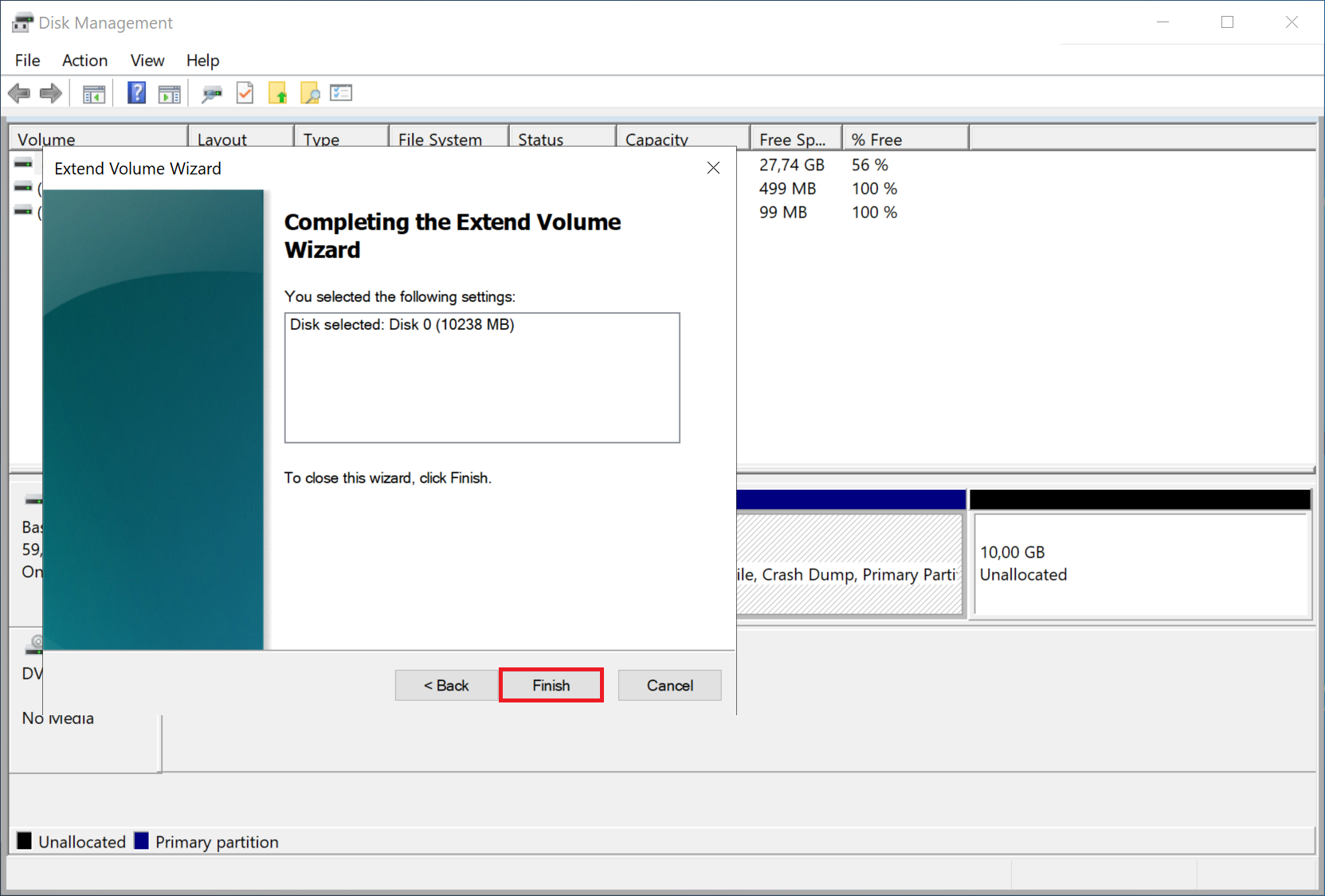 Rozšíření disku na Windows serveru
